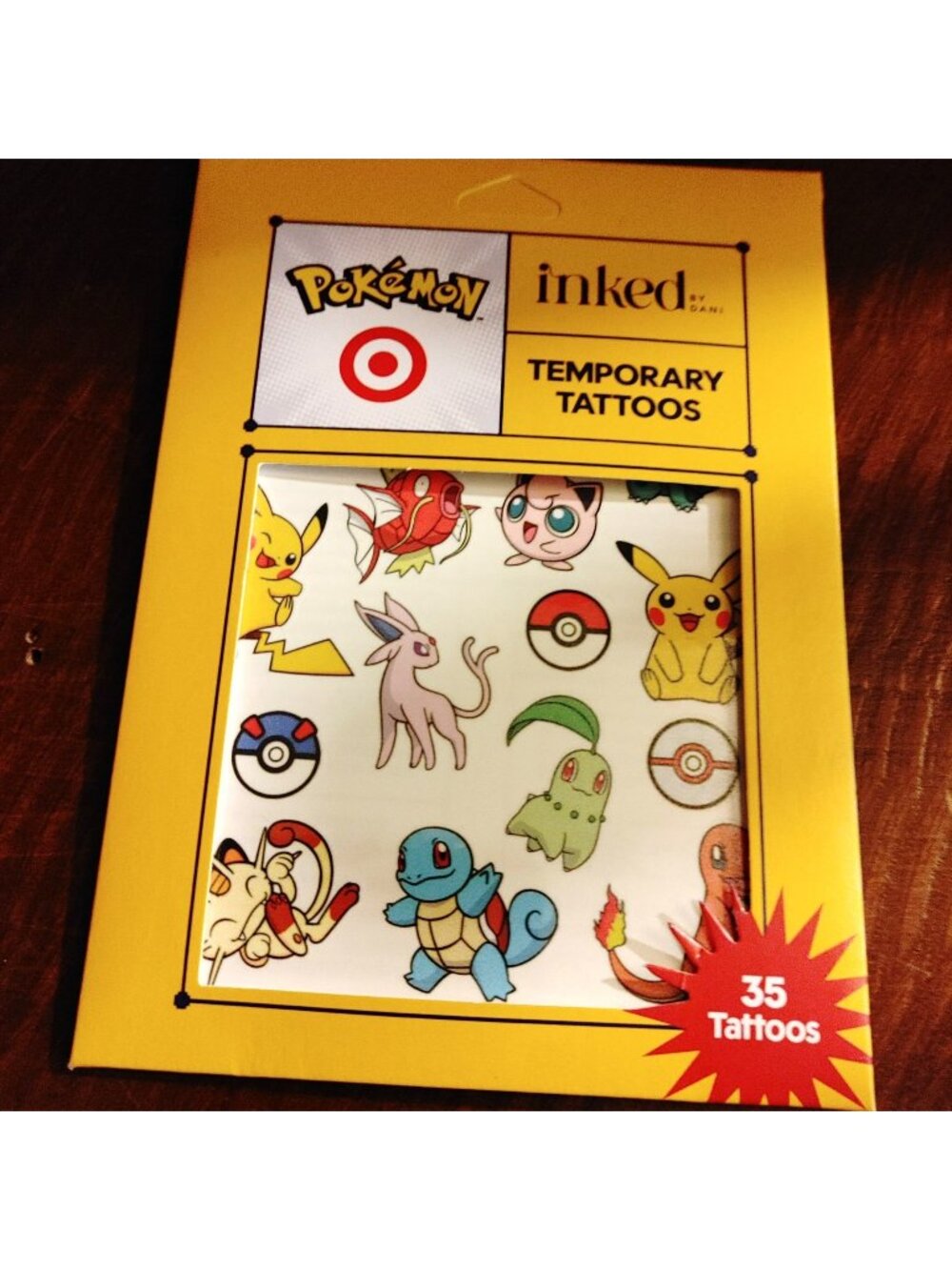 Pokemon Limited Edition Tattoos Inked Temporary 35 Colorful Designs 2 Sheets